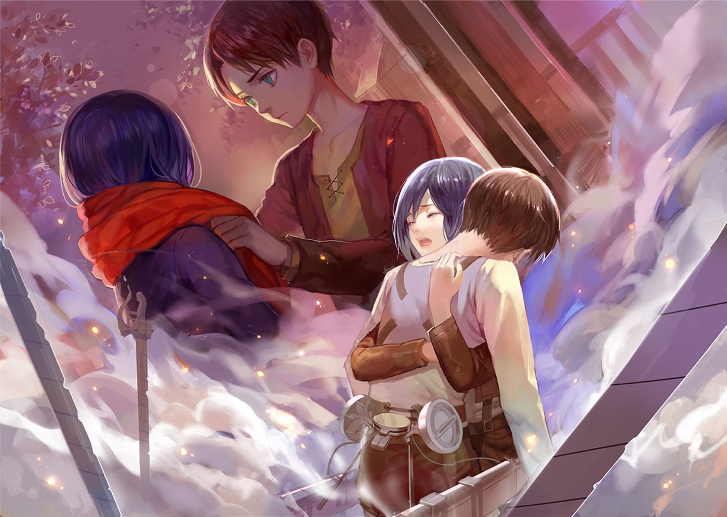1440x1024 Eren Mikasa Desktop Wallpaper