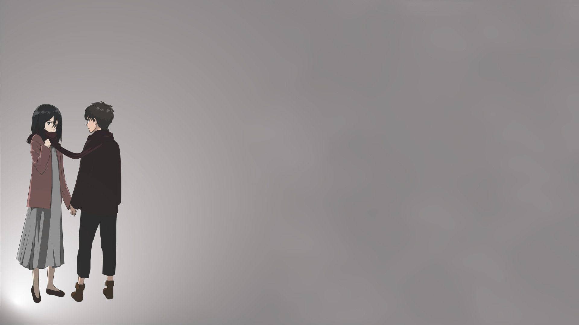 1920x1080 Download Eren Yeager Mikasa Scarf Wallpaper