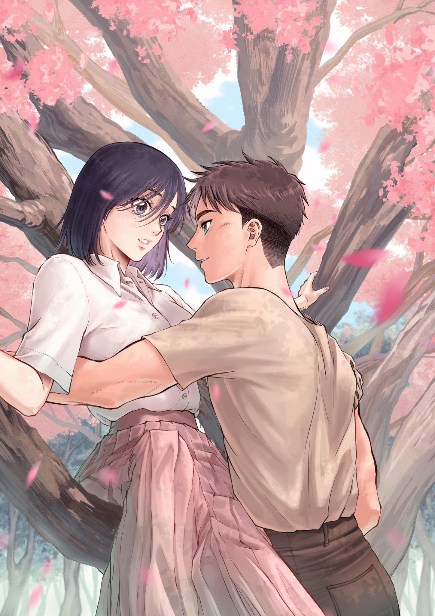 1448x2048 Eren and Mikasa