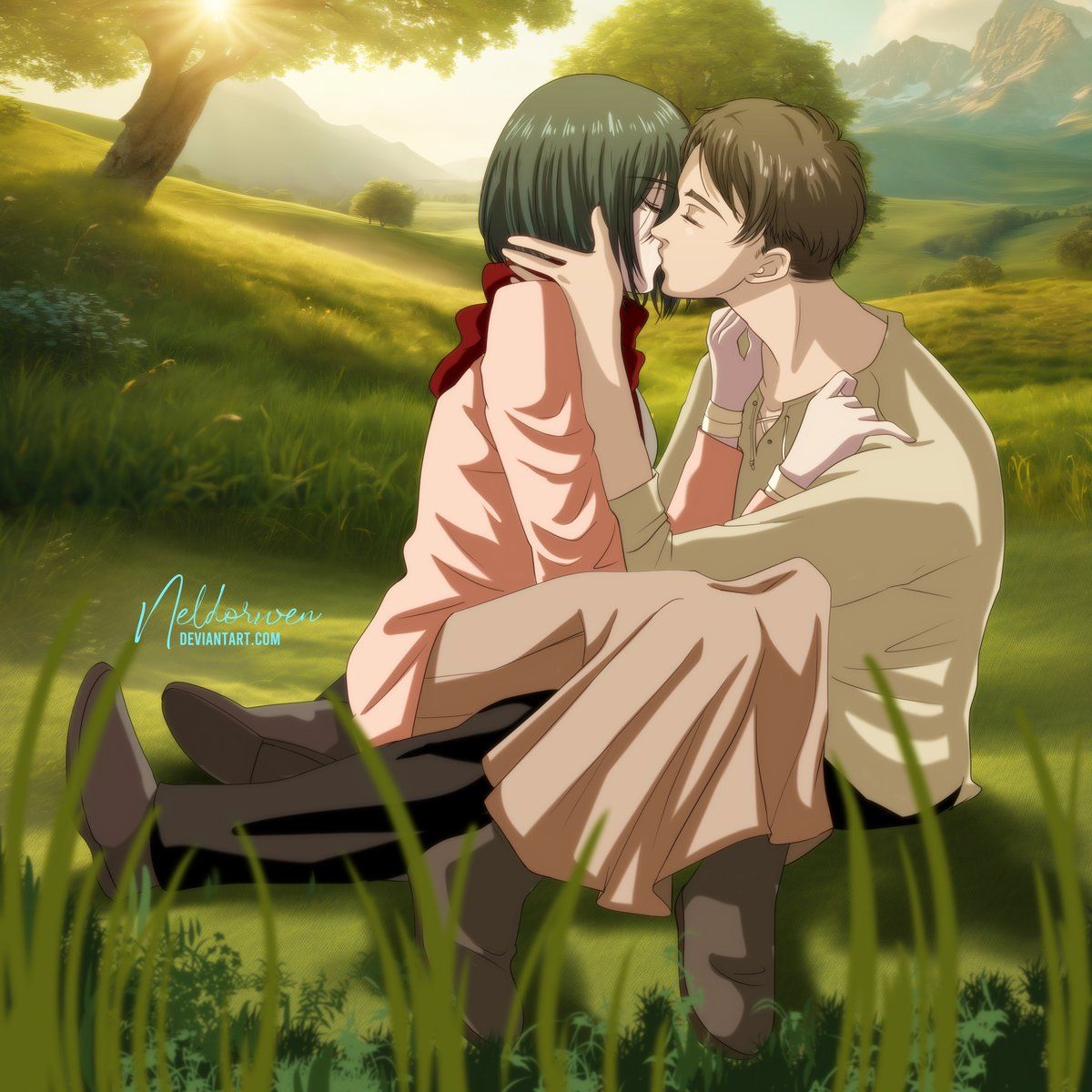 1200x1200 Commission* Eren and Mikasa kiss before the end #ShingekiNoKyojin #AttackonTitanFinalSeason #AttackOnTitan #eremika #ErenJaeger #MikasaAckerman