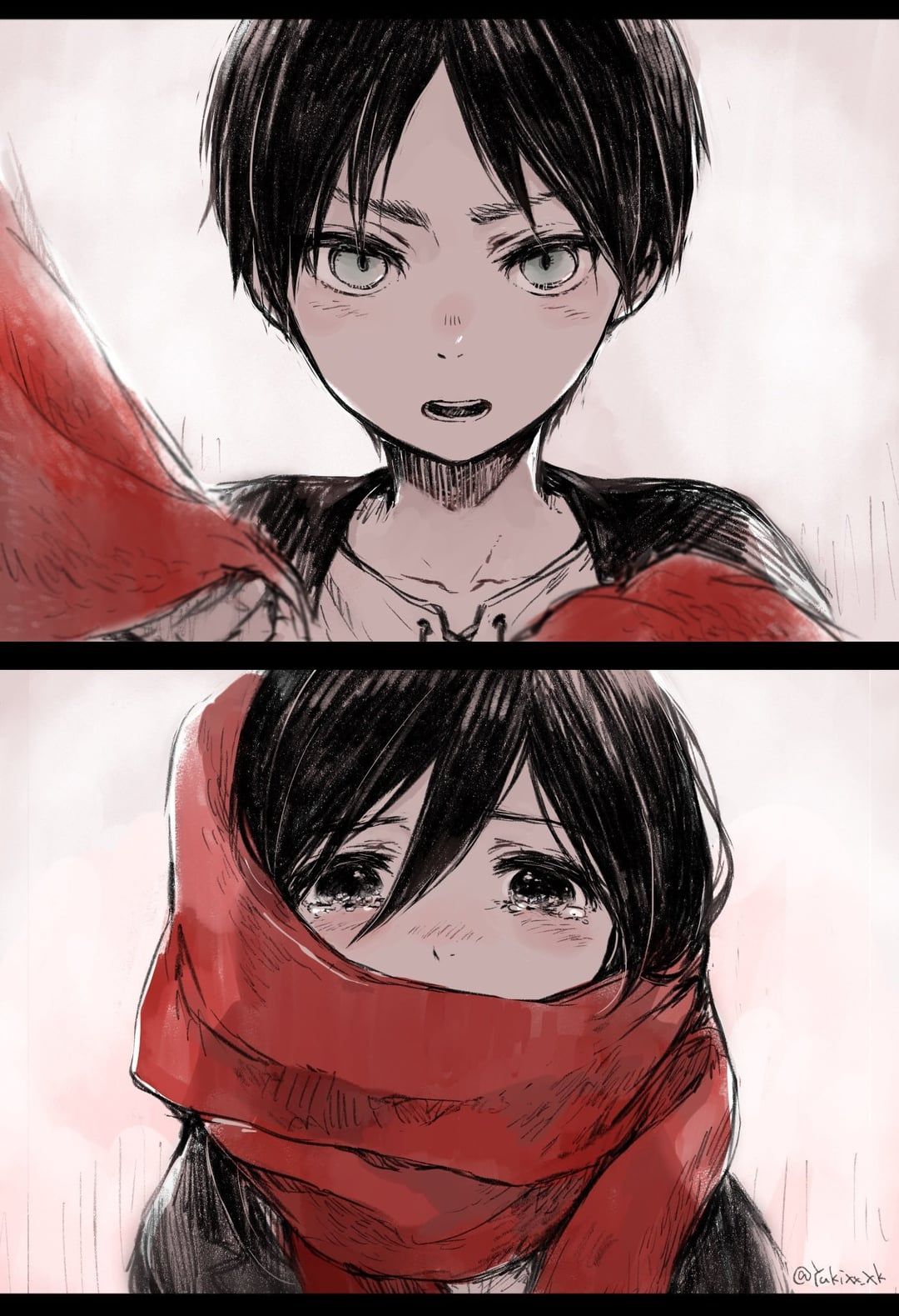 1080x1579 Eren and Mikasa [art by Yukixx_xk]