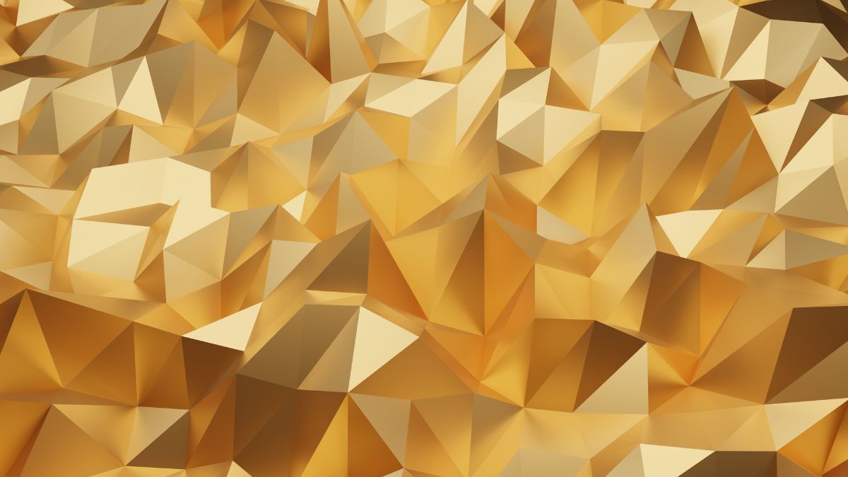 1200x675 3D Royal Luxury Modern Design Gold Polygon Wallpaper for Wall®