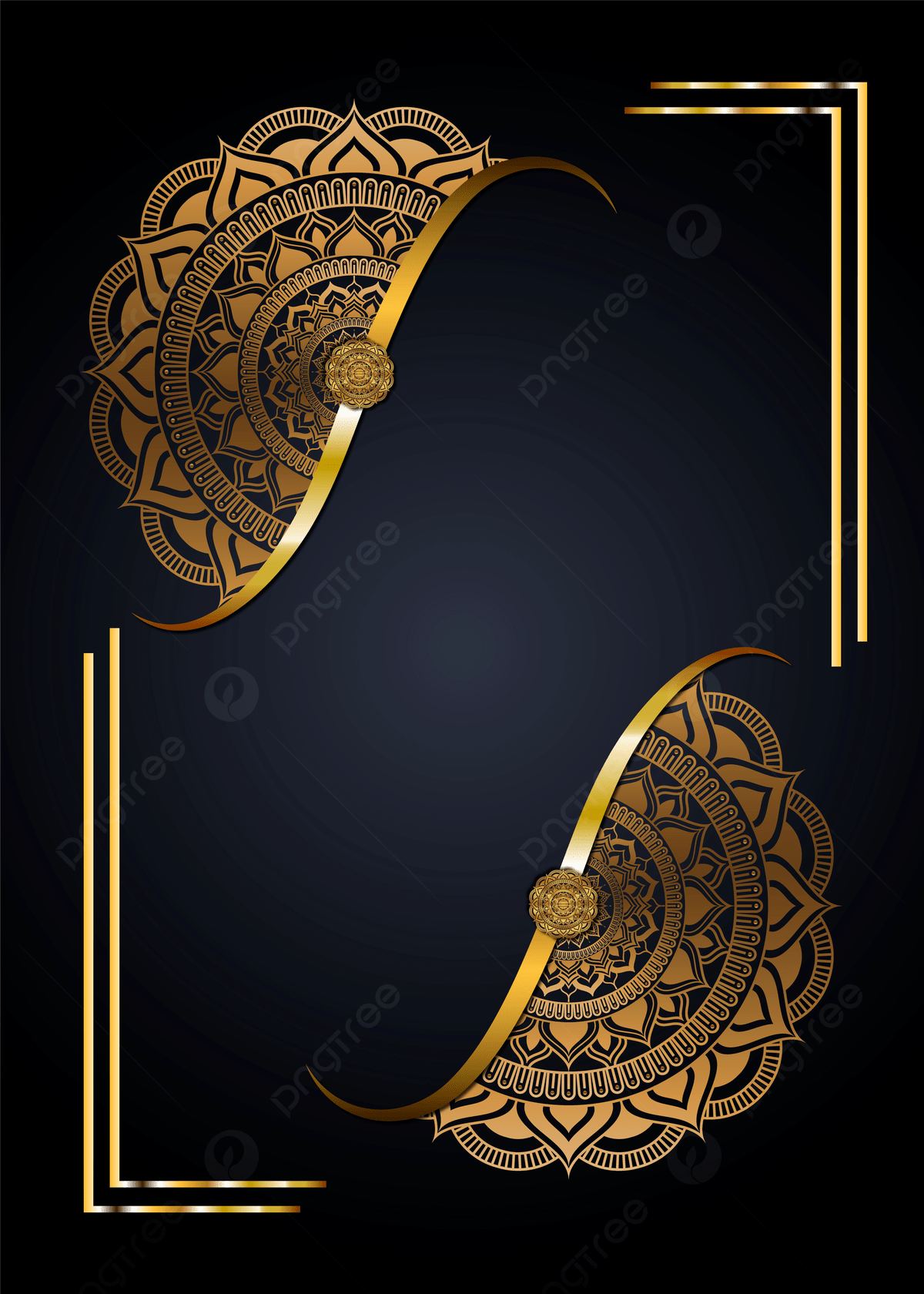 1200x1680 Luxury Royal Golden Mandala Background With Borders For Invitation And Wedding Card Wallpaper Image For Free Download