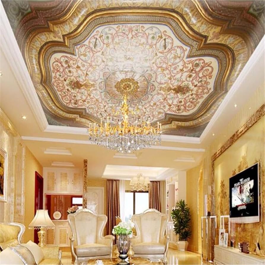 894x894 Custom Wallpaper 3D European Royal Palace Luxury Zenith Ceiling Restaurant Living Room Bedroom Home Decor 300Cm(W)×210Cm(H), Wallpaper