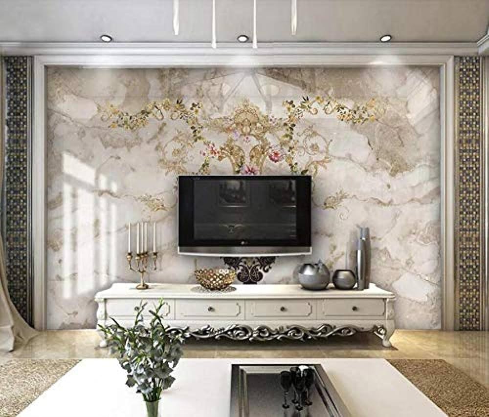 1000x854 3D Luxury Wall Wallpaper Flying Royal Marbled Modern 3D Wall Murals Wallpaper 3D Wallpaper Paste Living Room The Wall For Bedroom Mural Border 250cm¡Á170cm : Buy Online At Best Price In KSA