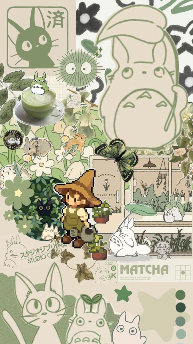 675x1200 Plant studio ghibli / matcha core