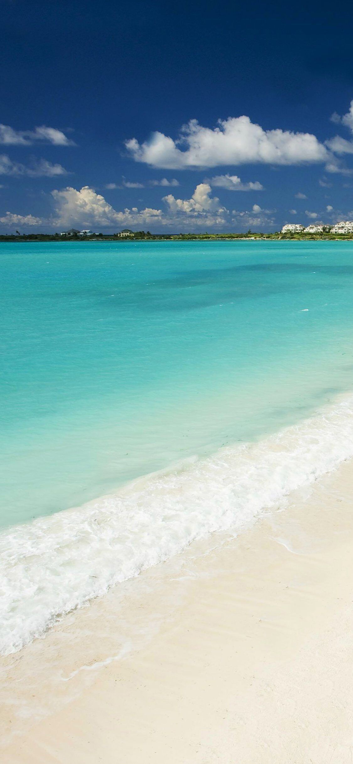 1125x2436 Morning Calm Beach Shiny Ocean View iPhone Wallpaper