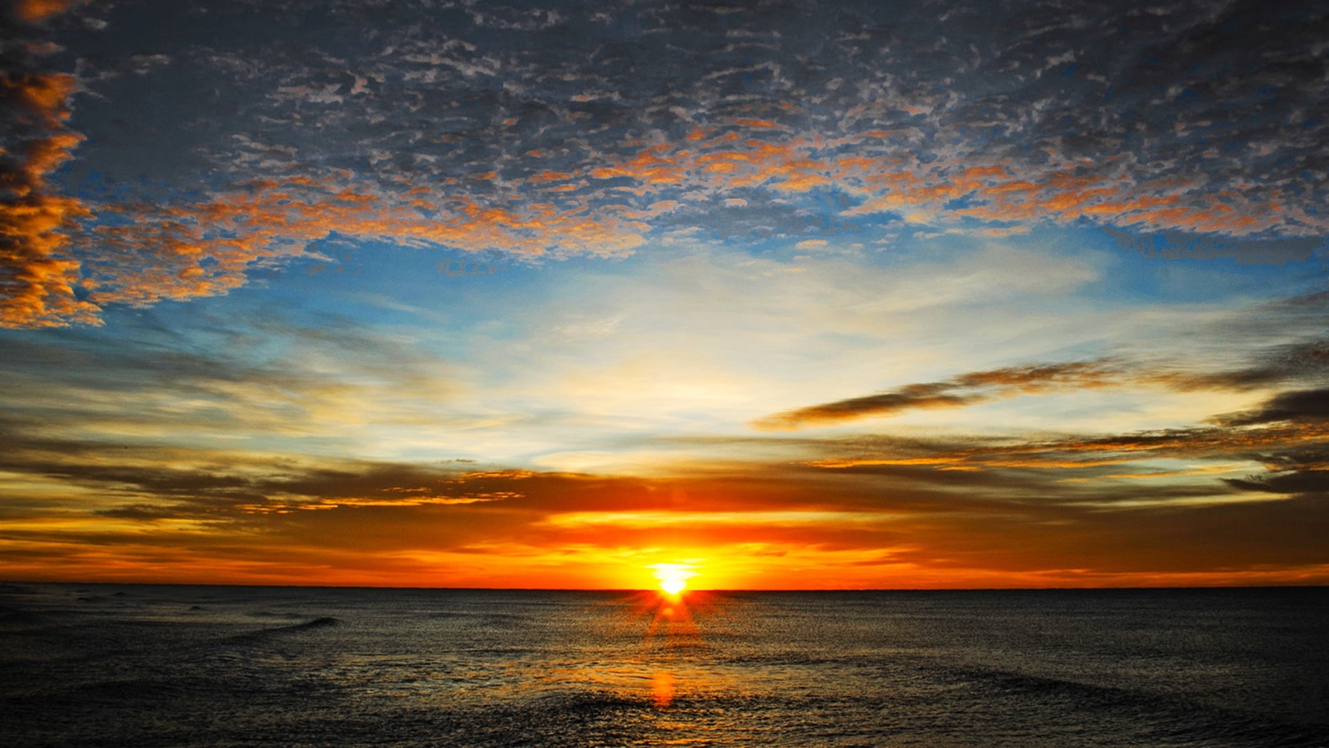 1920x1080 Royalty Free Photo: Sea Under White Clouds At Daytime