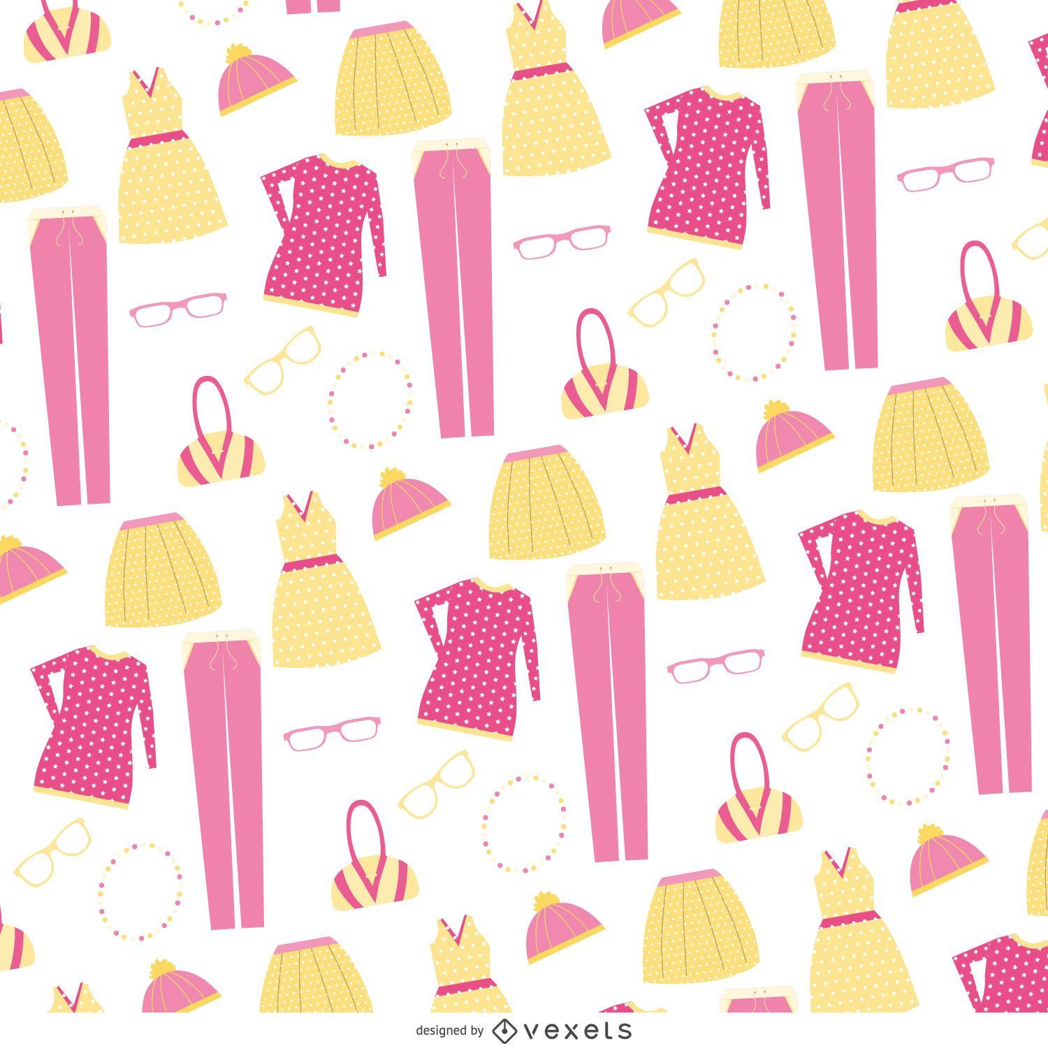 1500x1500 Clothing Items Pattern Vector Download