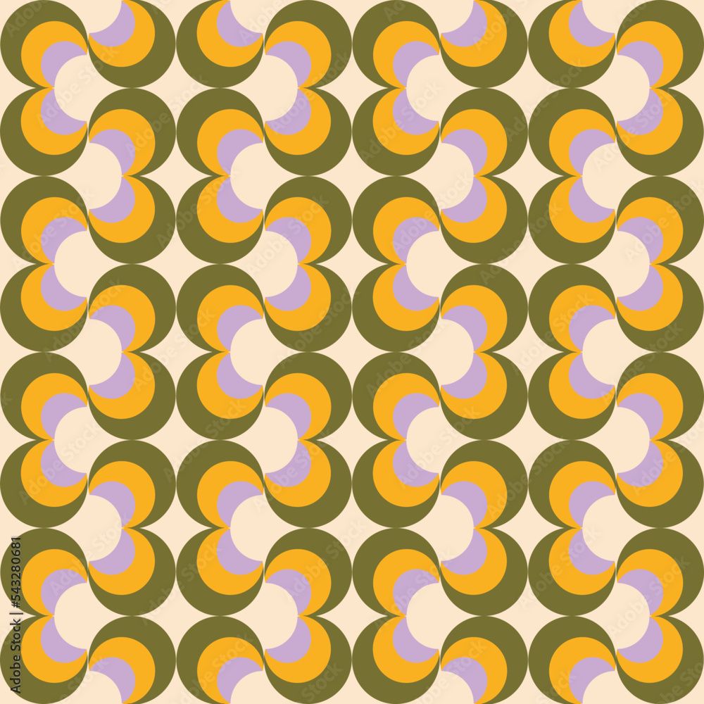 1000x1000 60s fashion style abstract geometric seamless pattern for fabric, stationery or wallpaper. Stock Vector