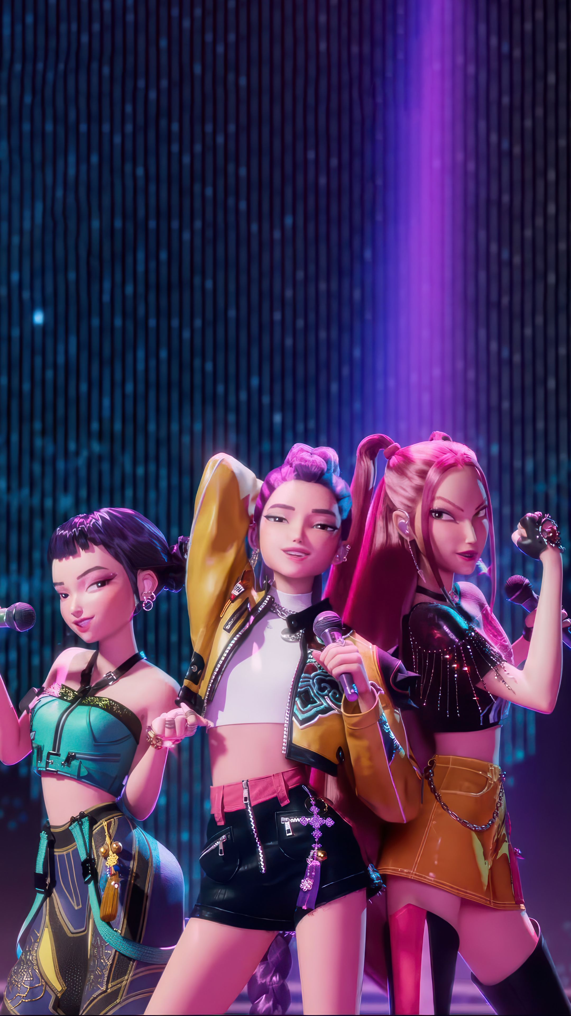 2160x3840 Kpop Demon Hunters Singing Rumi Zoey Mira 4K Wallpaper iPhone HD Phone