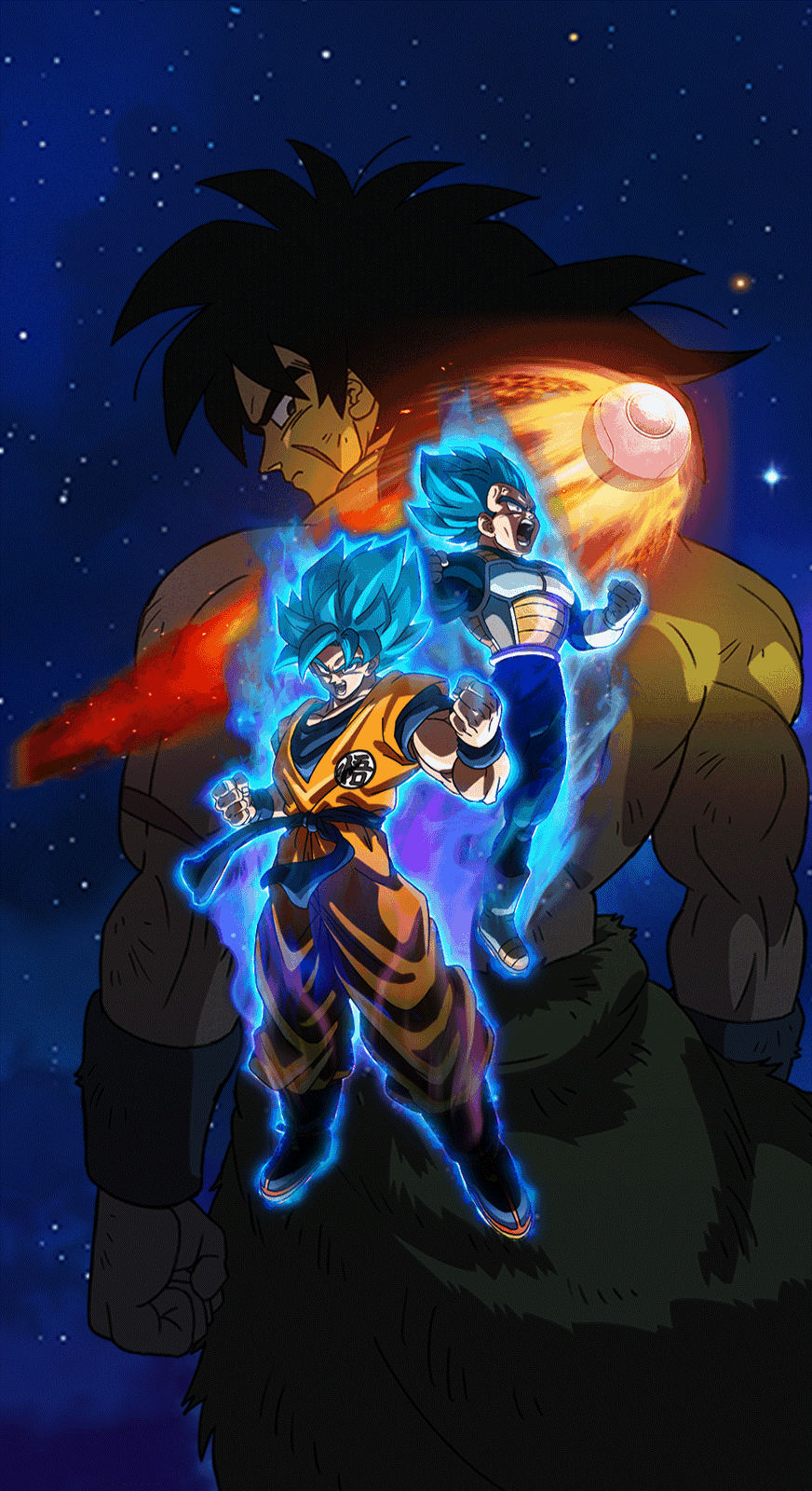 872x1600 Super Saiyan Blue Goku & Vegeta Wallpaper Ball Z Dokkan Battle