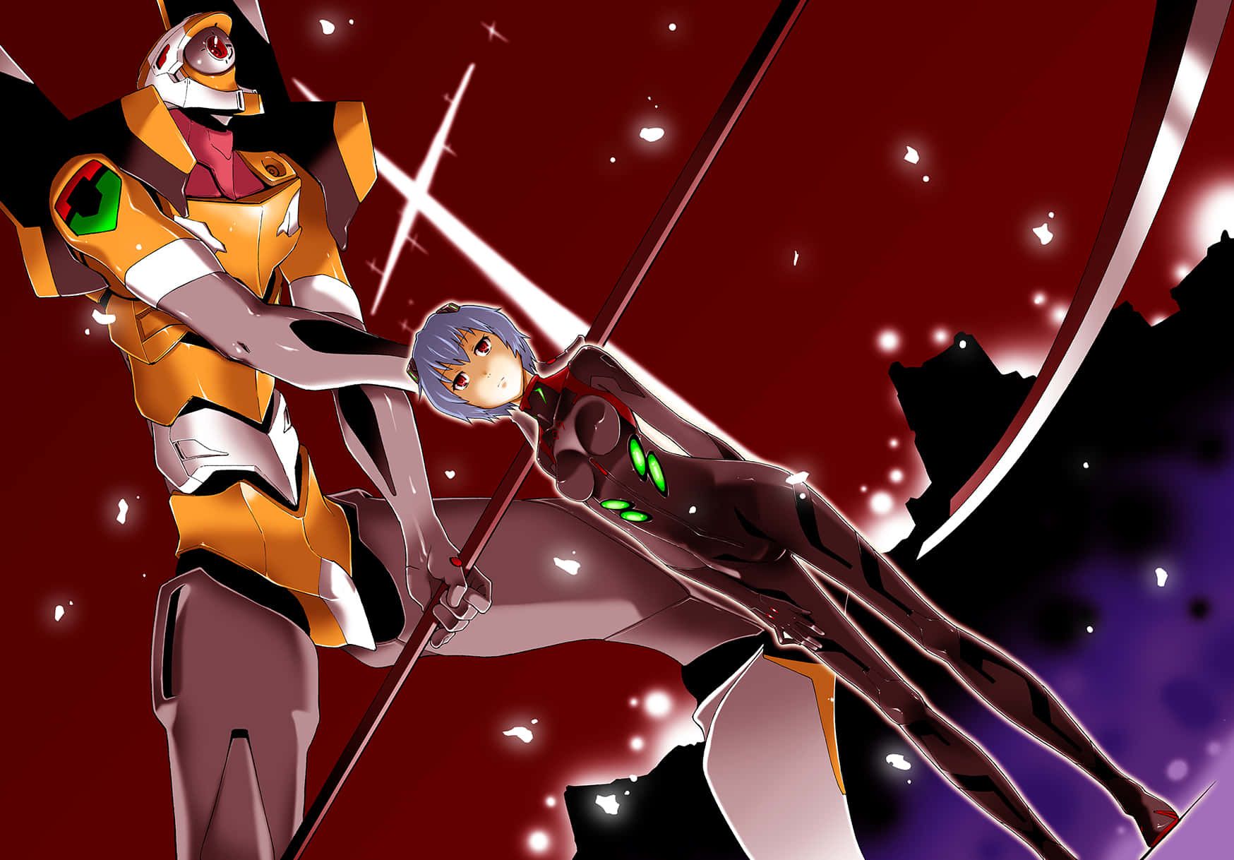1748x1218 Download Eva 00 In Action Against A Menacing Foe Wallpaper
