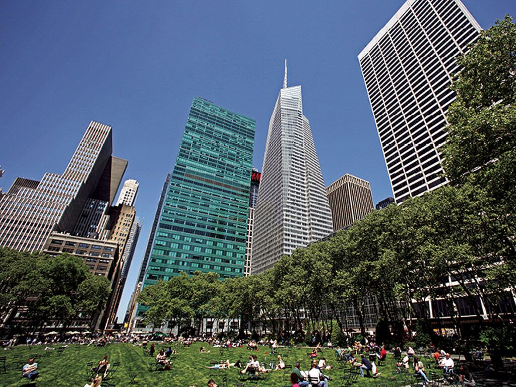 1024x768 Bryant Park. The Bank of America Tower York Offices