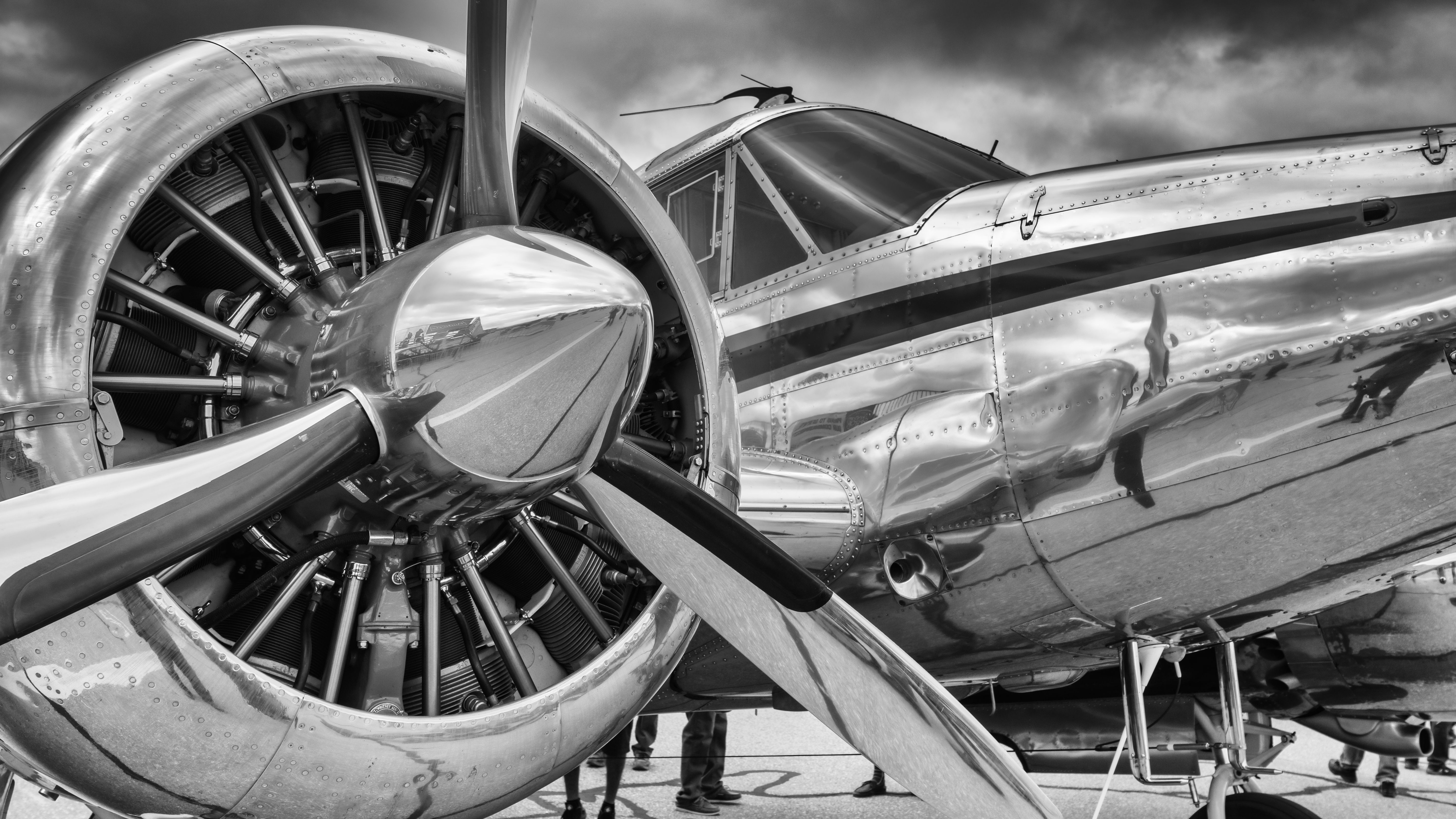 5712x3213 Wallpaper Airplane, Aircraft, Aviation, Propeller, Wheel, Background Free Image