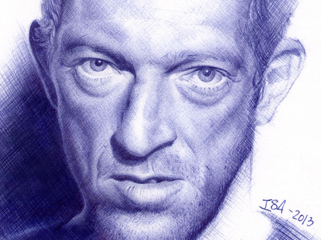 1024x768 Vincent Cassel on ballpen (5). Image - Behance