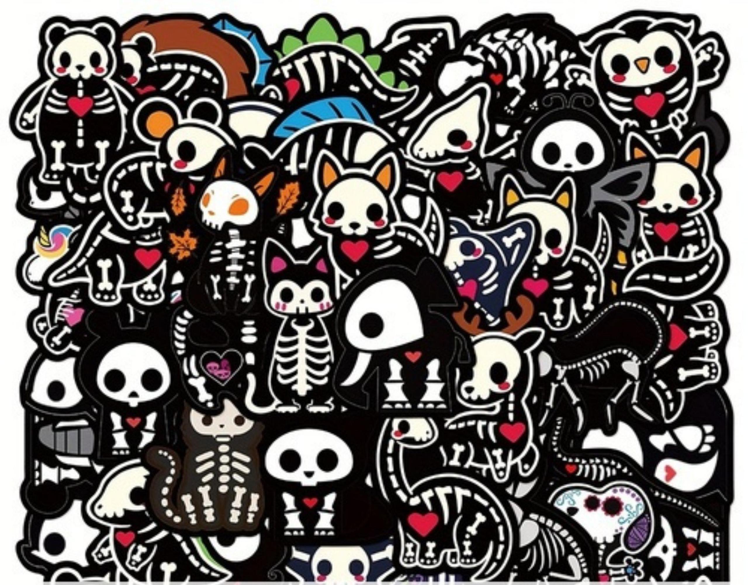 2560x2003 New** 50 Skeleton Animal Stickers