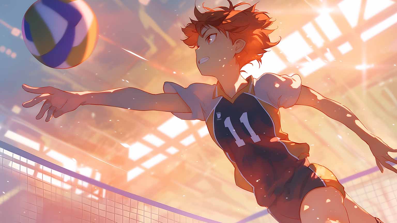1536x864 Free Haikyuu Hinata Shoyo Jump Serve Desktop Wallpaper 4K