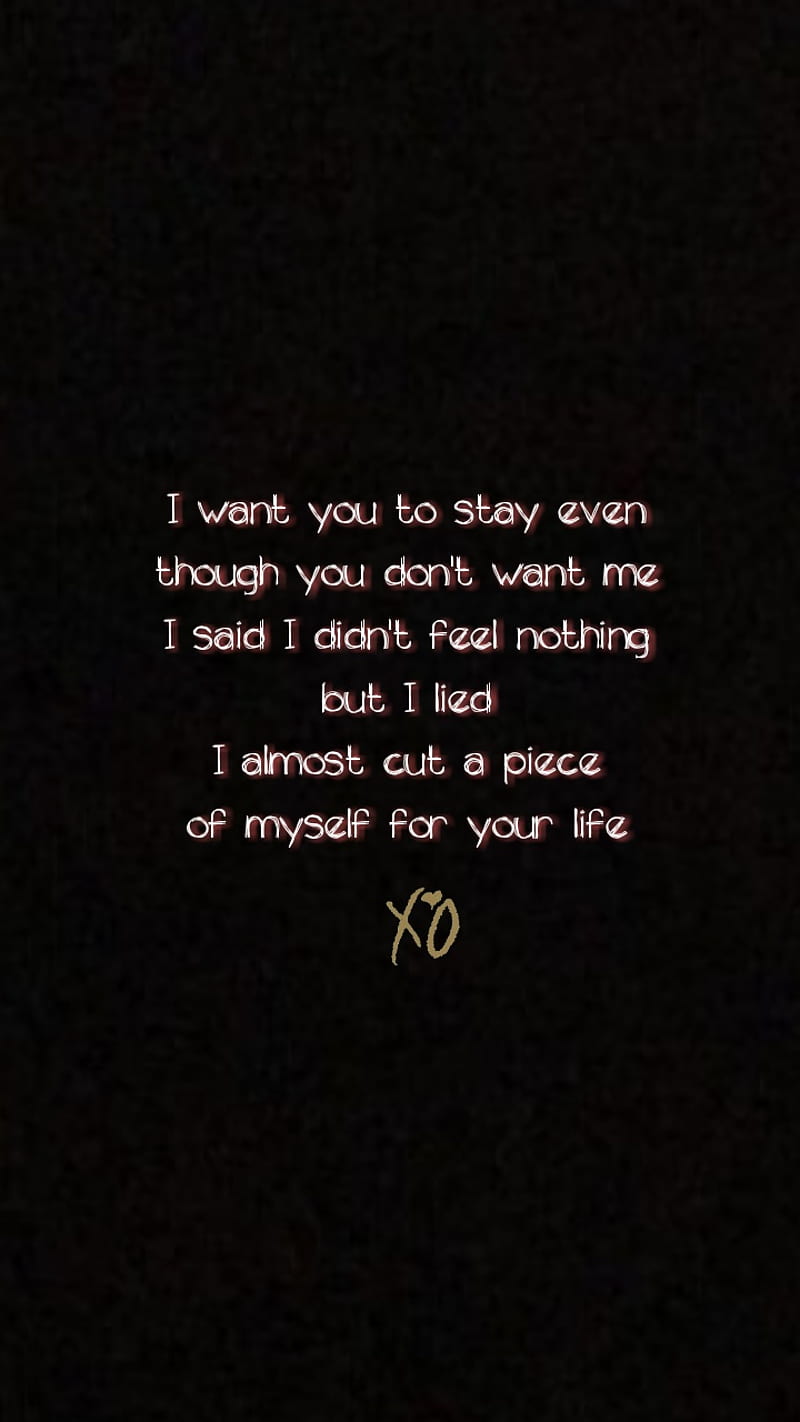 800x1422 The Weeknd, lyrics, HD phone wallpaper
