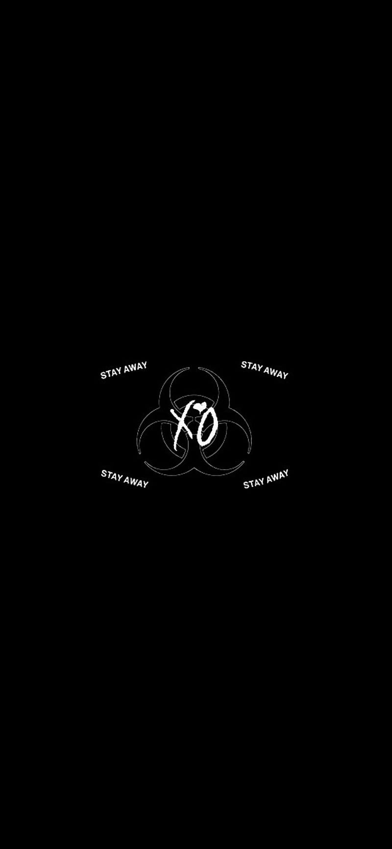 800x1733 XO Stay Away Logo, black, minimal, the weeknd, HD phone wallpaper