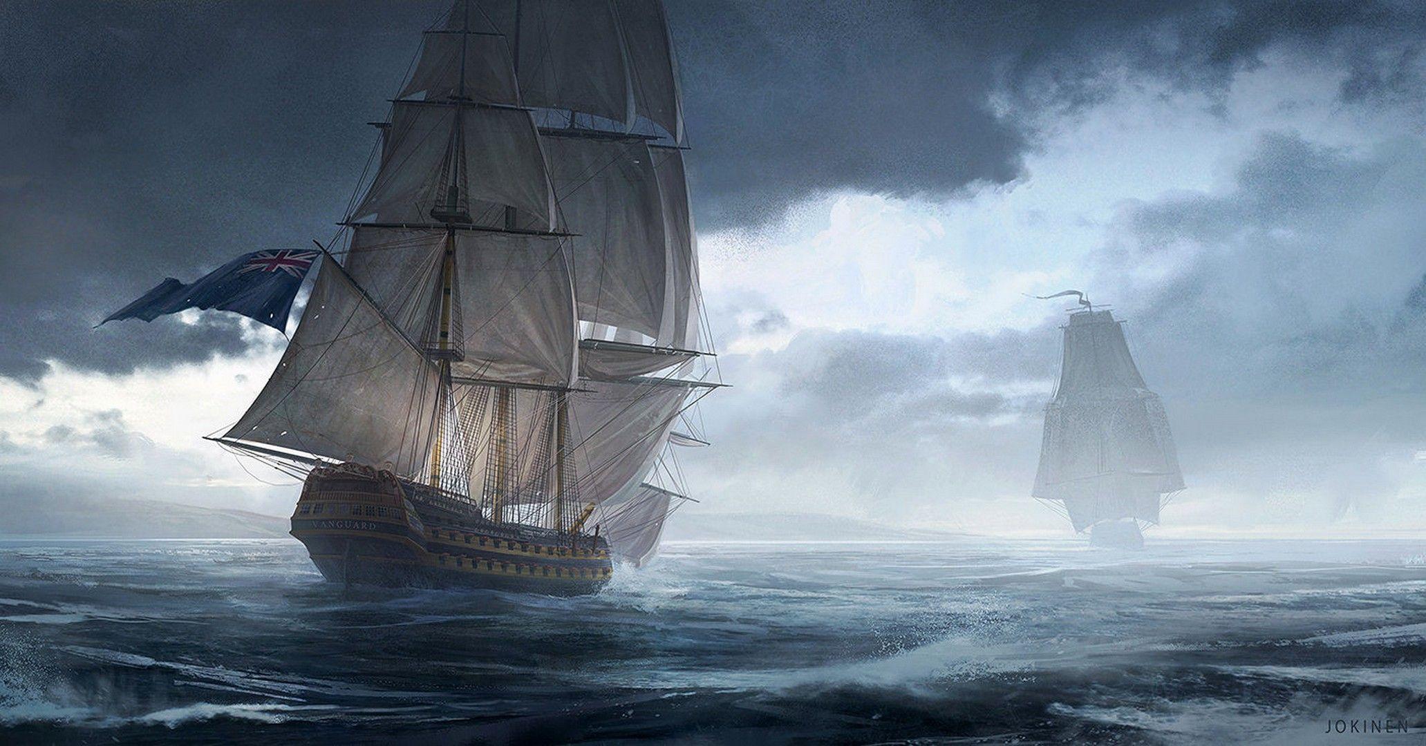 2063x1080 #painting, #sailing ship, wallpaper. General wallpaper