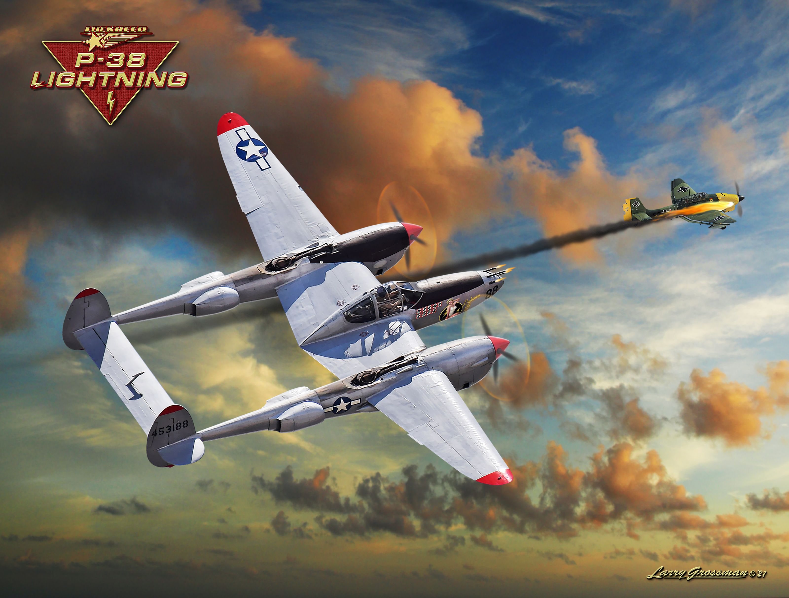 3200x2428 P 38 Lightning Wall Mural