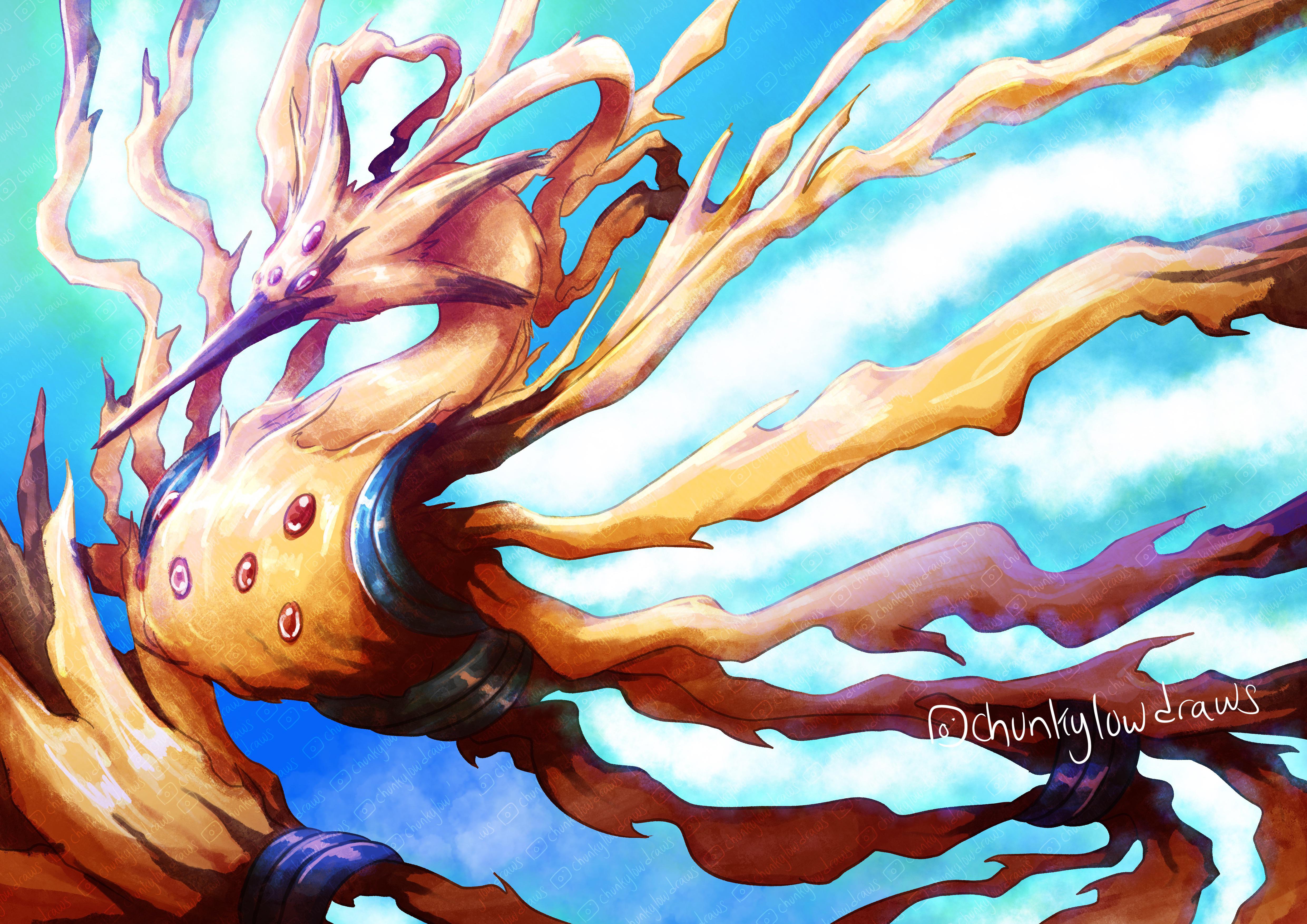 4961x3508 Sharing my sketch of Zapdos and Regieleki fusion