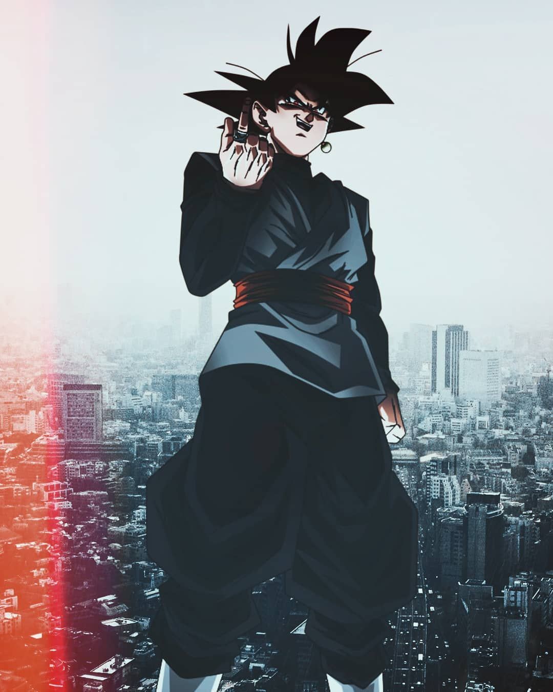 1080x1350 Goku Middle Finger Wallpaper