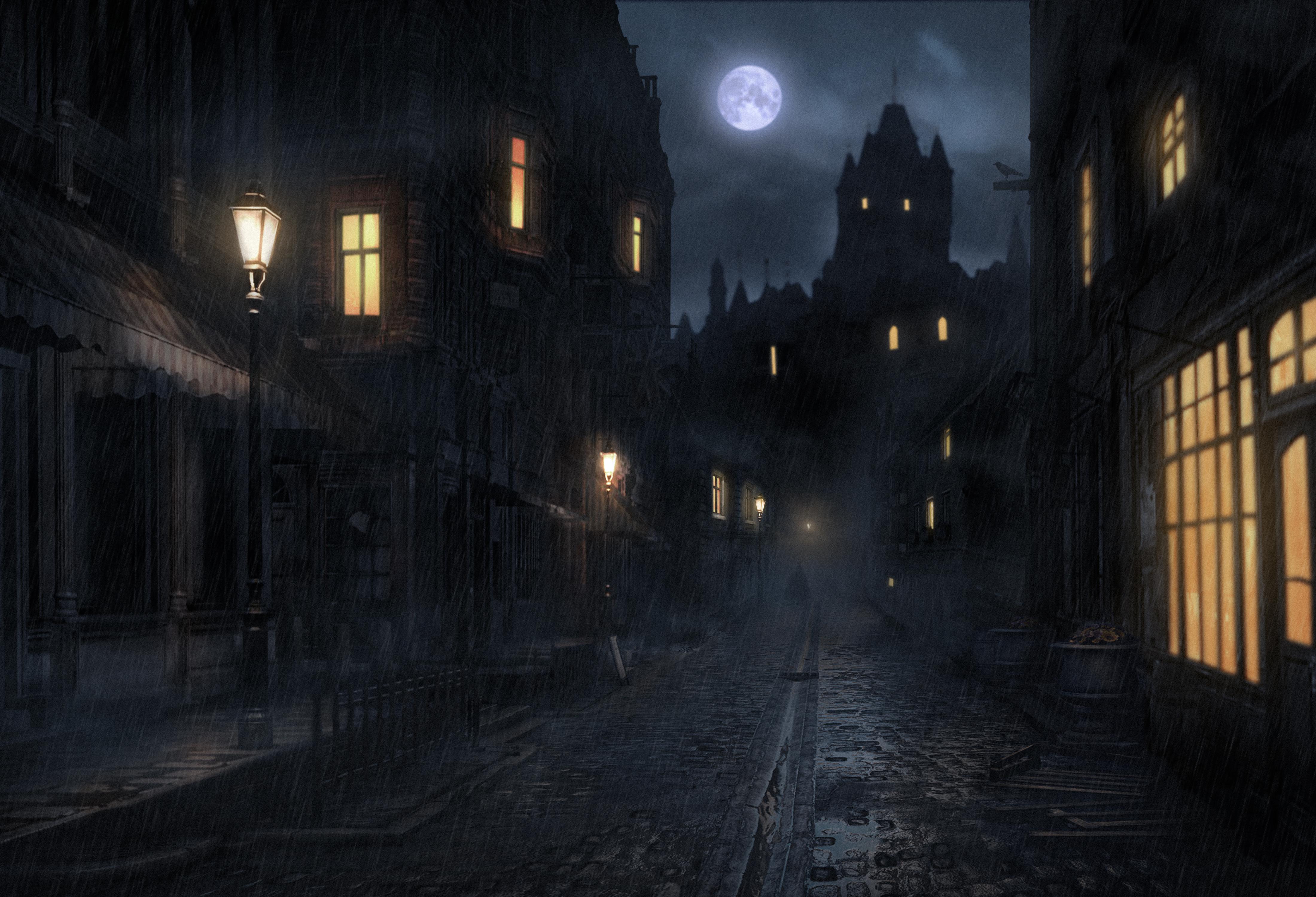4400x3000 Victorian London during the night