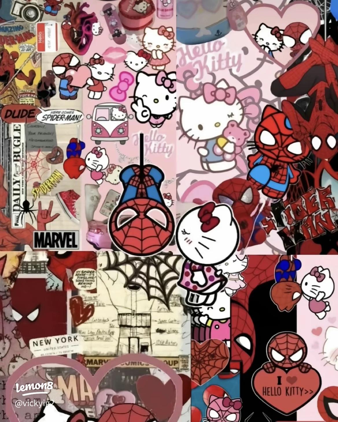 1169x1457 Cute Spider Man & Hello Kitty Wallpaper Ideas: Collages & More!