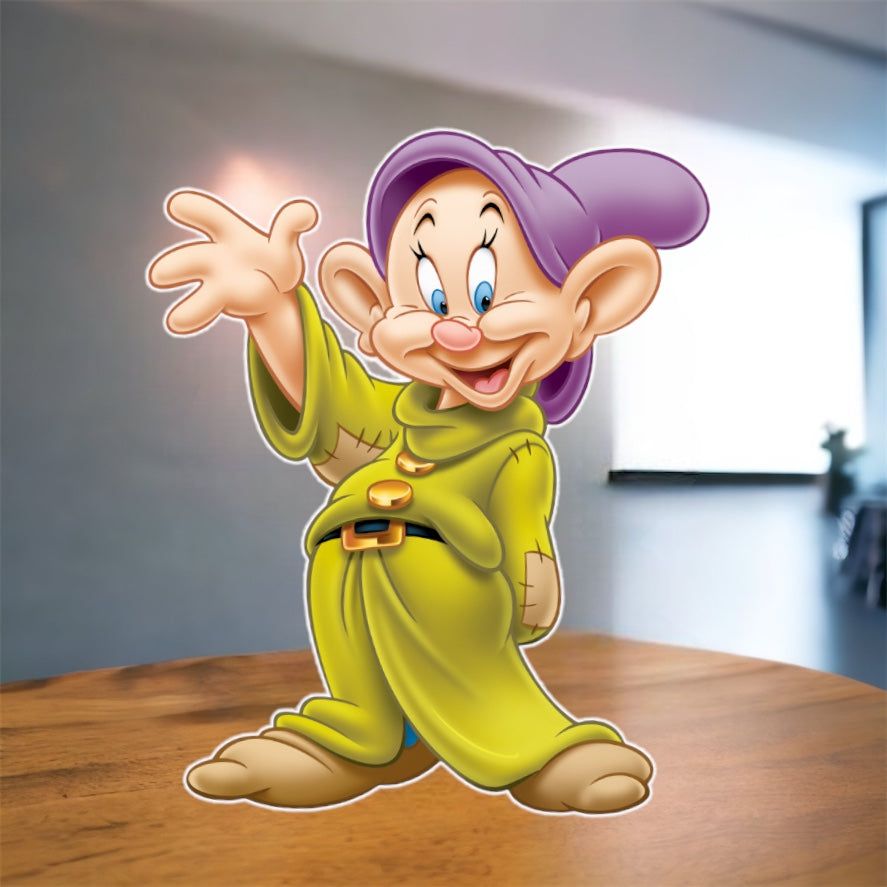 887x887 Dopey Snow White Dwarfs Character Cutouts, Centerpieces, Backdrop, cake toppers and party decor