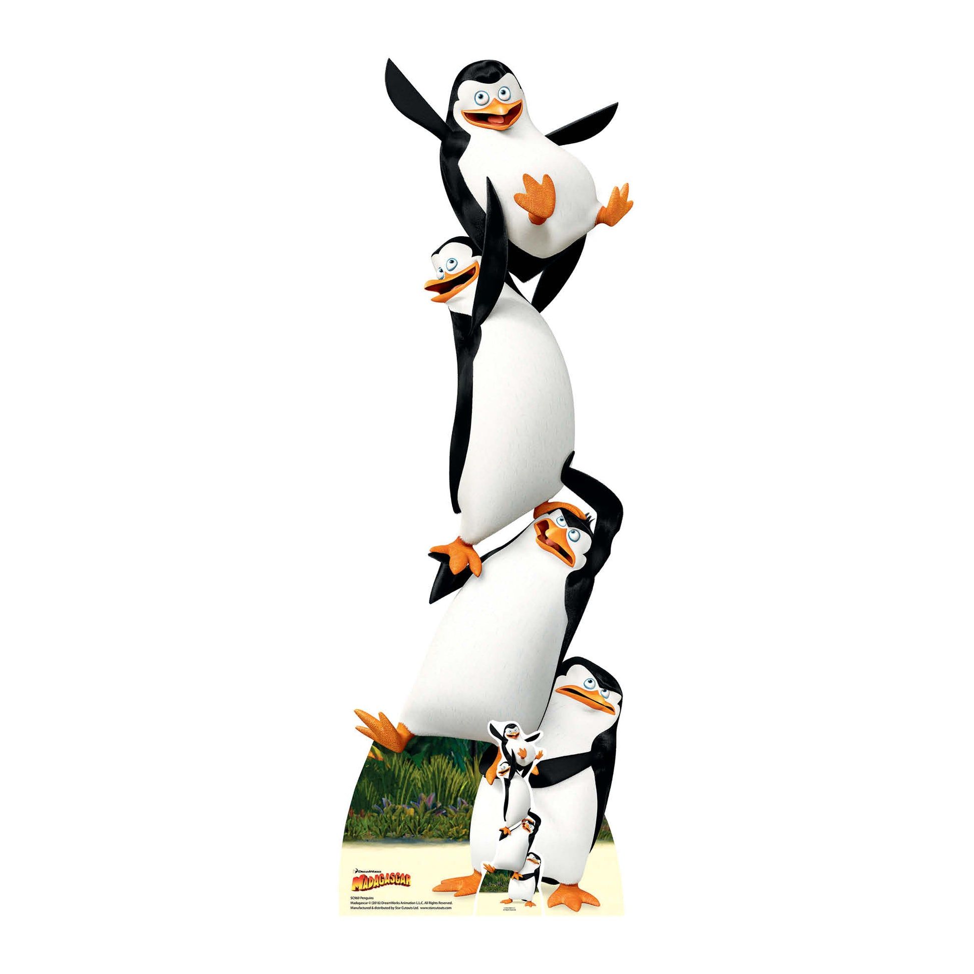 1946x1946 SC969 Madagascar Penguins Topsy Turvy Cardboard Cut Out Height 160cm