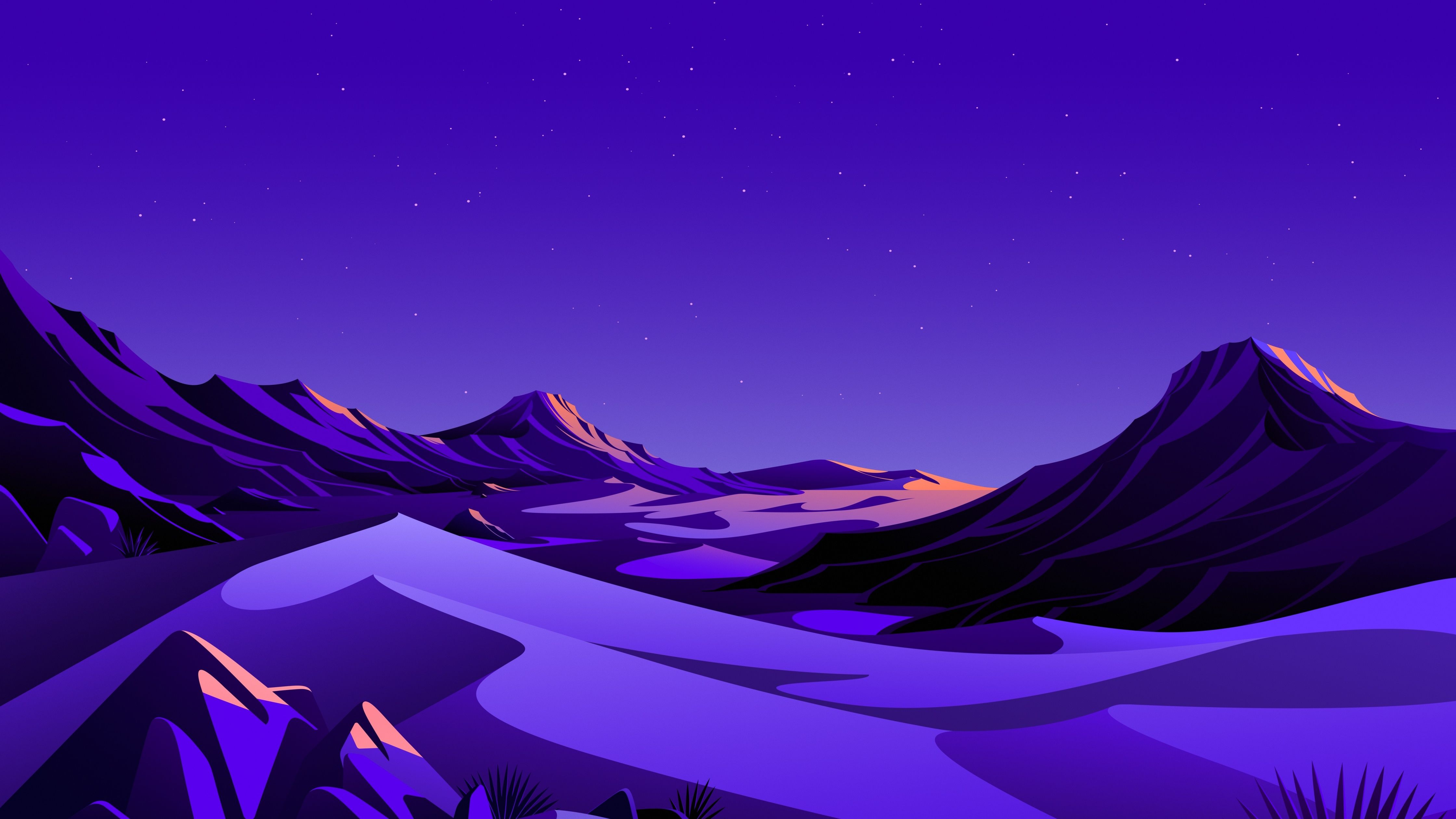 4480x2520 Mountains Wallpaper 4K, Rocks, Night, Starry sky, Scenery