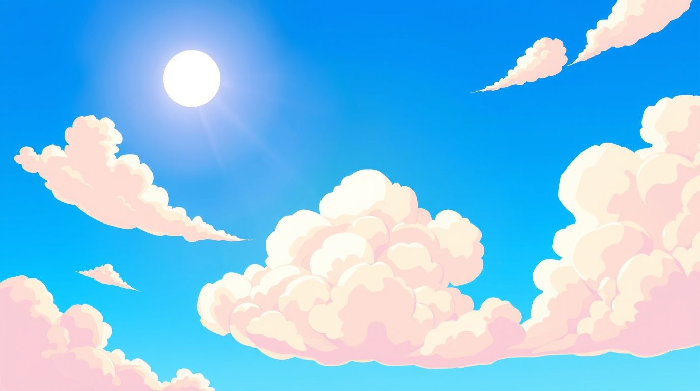 1376x768 vibrant 2d cartoon illustration set against bright
