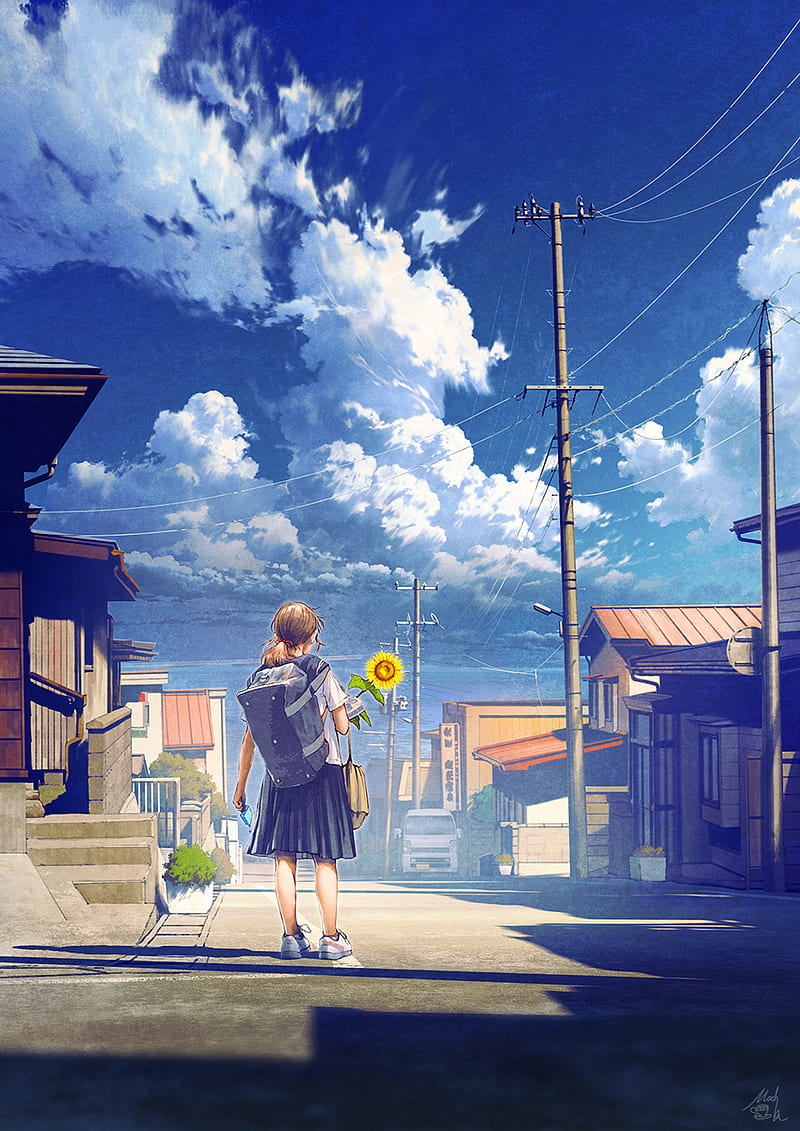800x1131 Anime, anime girls, digital art, artwork, 2D, portrait display, vertical, urban, HD phone wallpaper