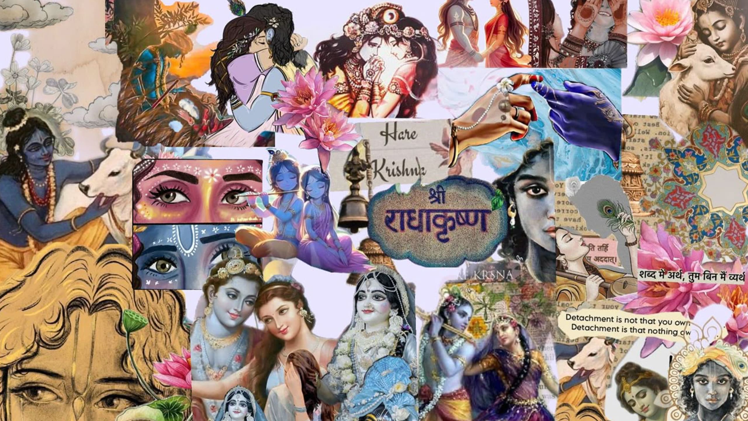 2560x1440 Why Radharani's name comes before Krishna's