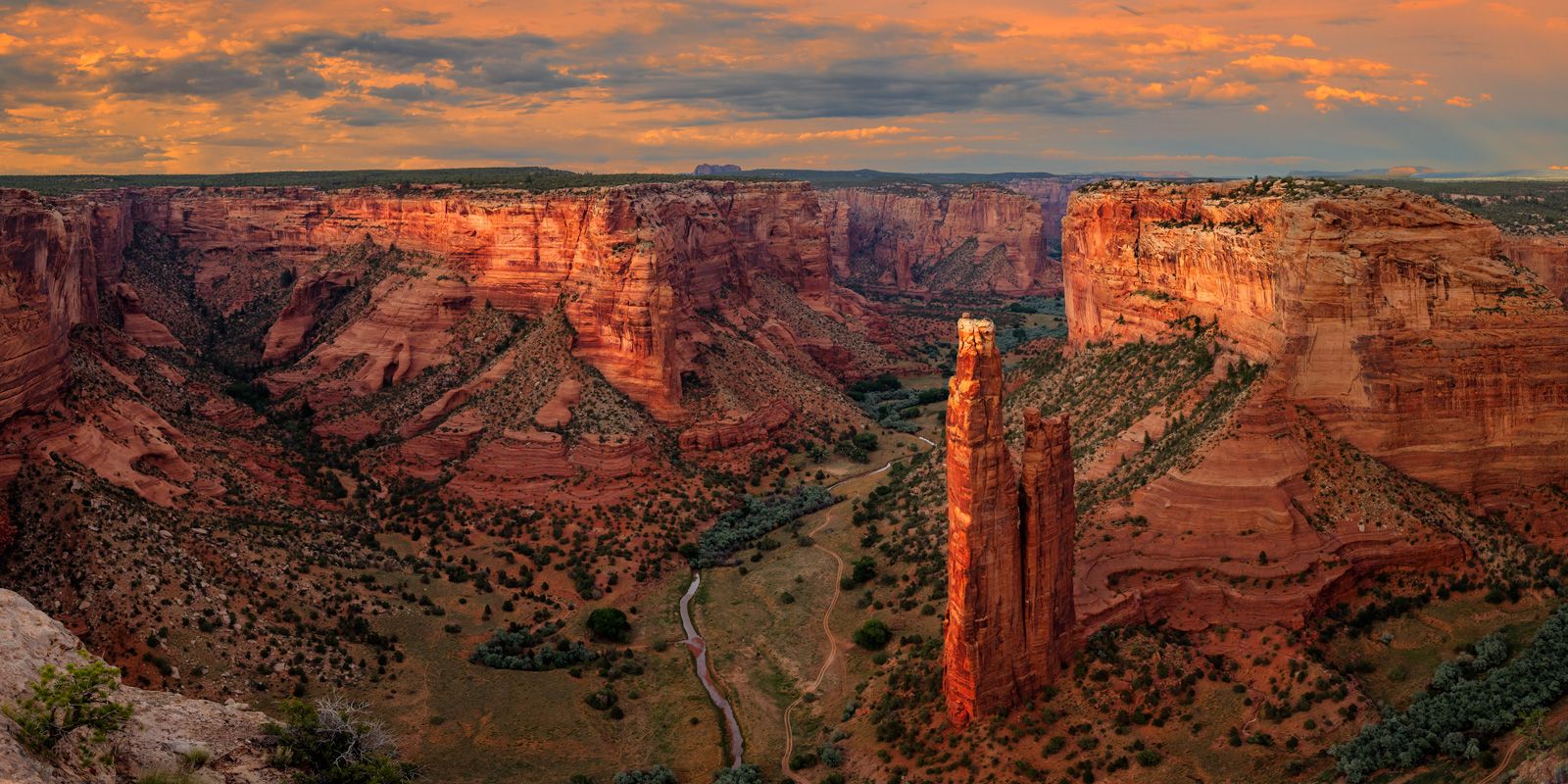 1600x800 Spider Rock Arizona Sunset Fine Art Panoramic Photo. Fine Art Prints By Joseph C. Filer