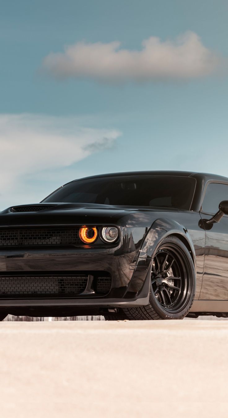 736x1344 Dodge Challenger SRT, black car, 1440x2630 wallpaper