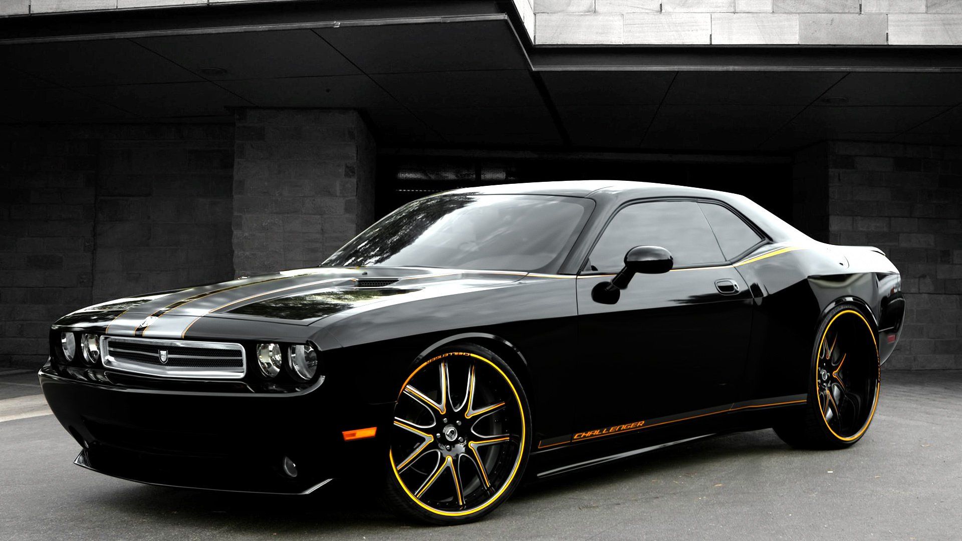 1920x1080 Dodge Challenger HD Wallpaper: Power and Style in Blackx1080