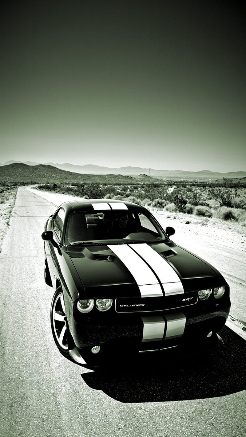800x1423 Dodge Challenger, black, HD phone wallpaper