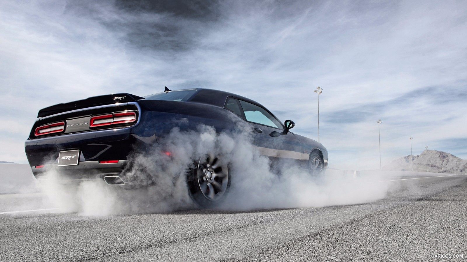 1600x900 DODGE CHALLENGER HELLCAT SRT BLACK (BURN OUT) POSTER 24 X 36 INCH