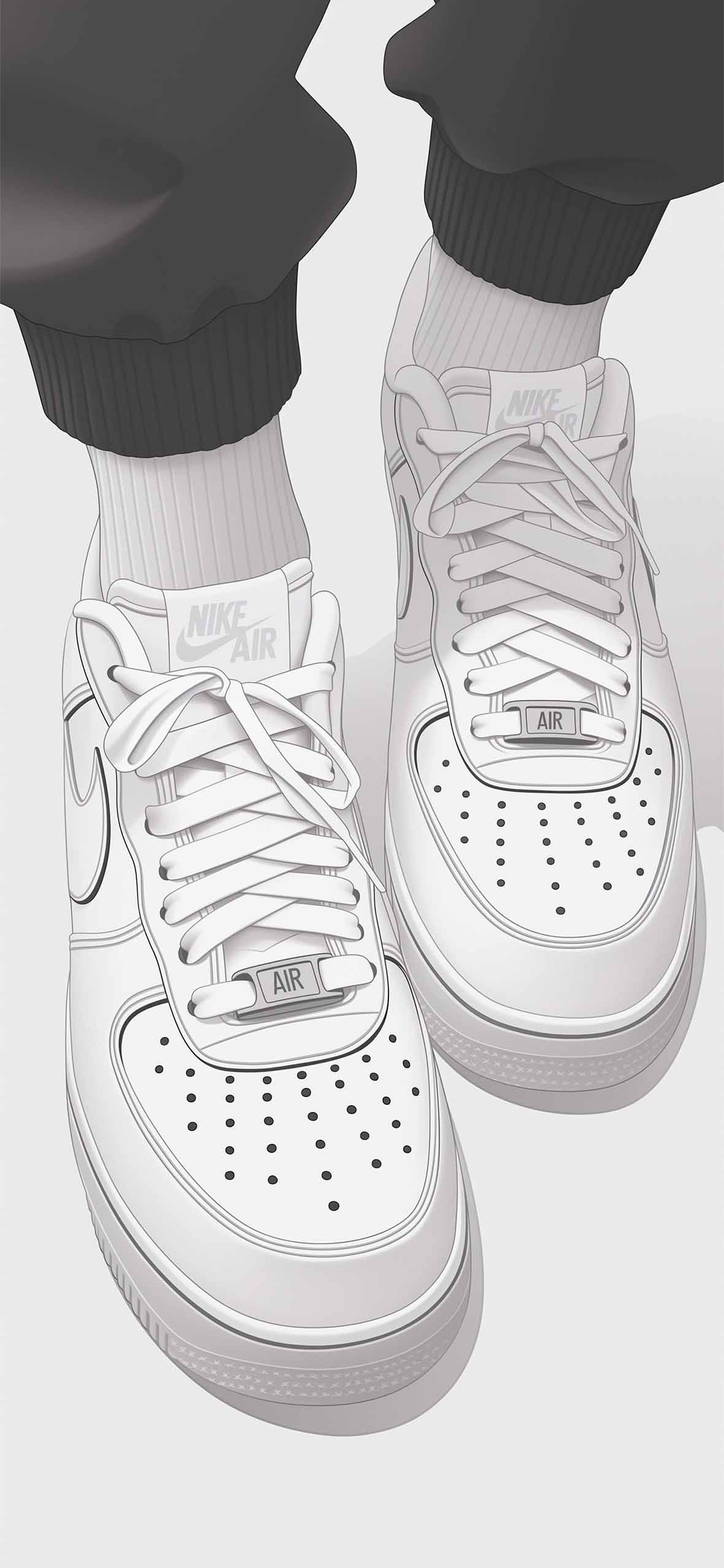 1180x2554 Background Wallpaper Air Force Nike Air Force Shoes White Black Wallpaper Wallpaper Clan