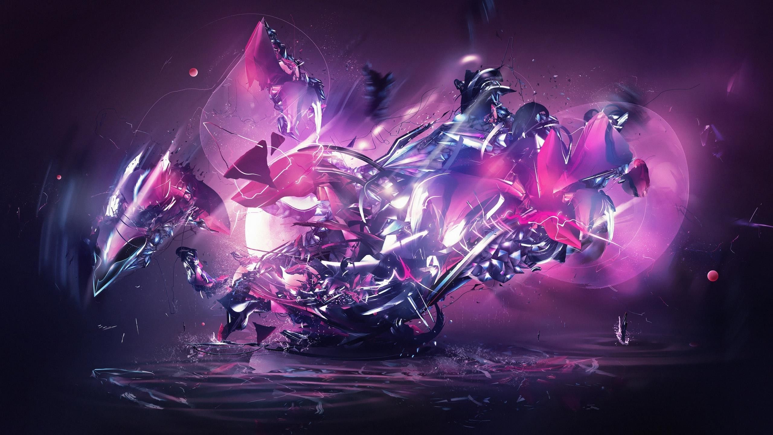 2560x1440 abstract, Digital Art, Purple Background Wallpaper HD / Desktop and Mobile Background