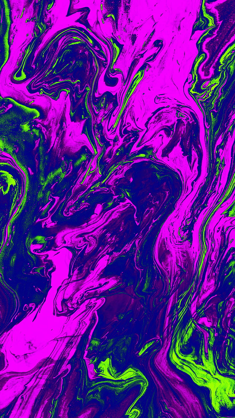 800x1422 Purple And Lime, purple, Fluids, abstract, design, geometric, graphic, HD phone wallpaper
