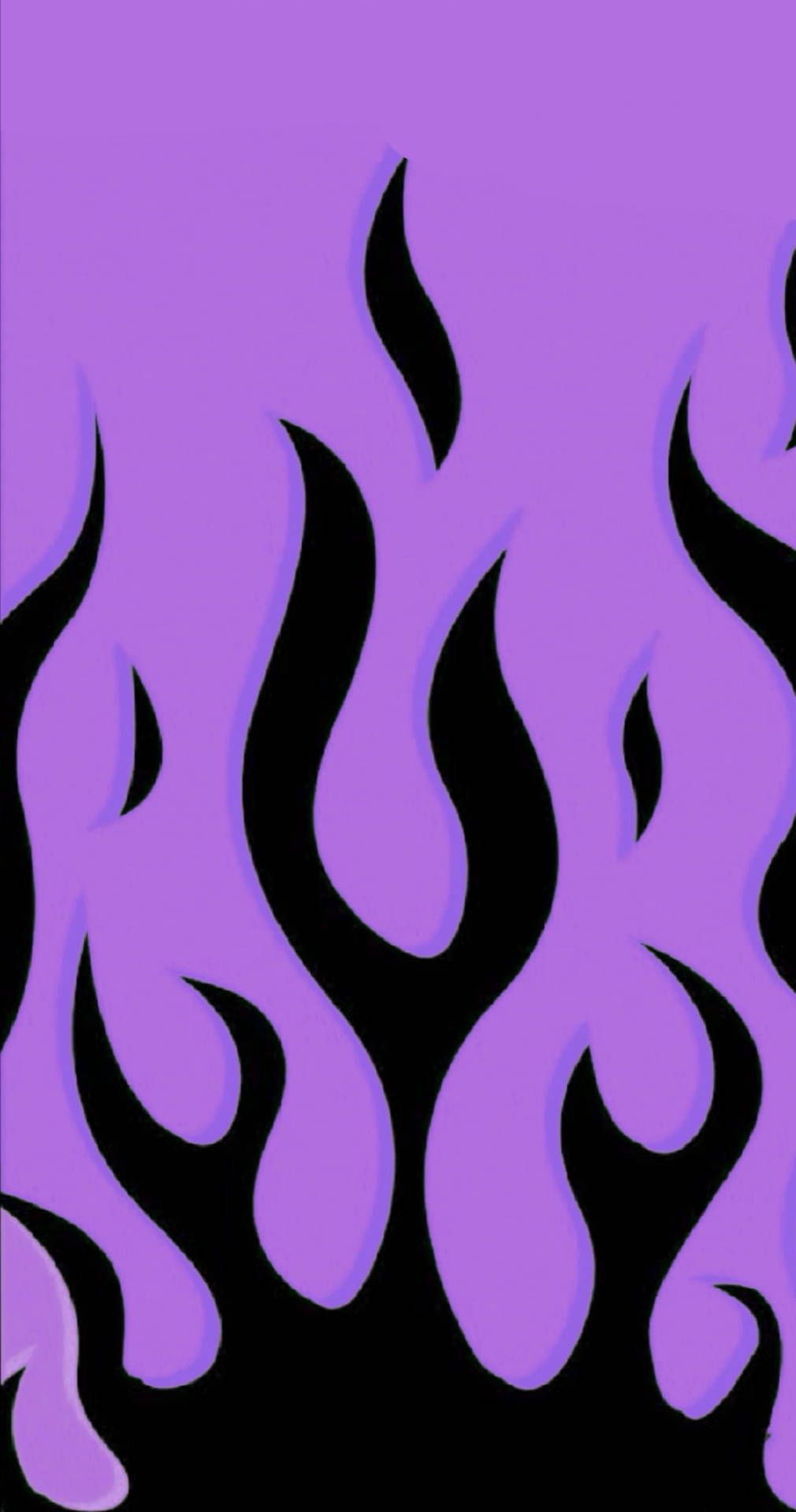 1010x1920 Download Black And Purple Aesthetic Fire Graphic Wallpaper