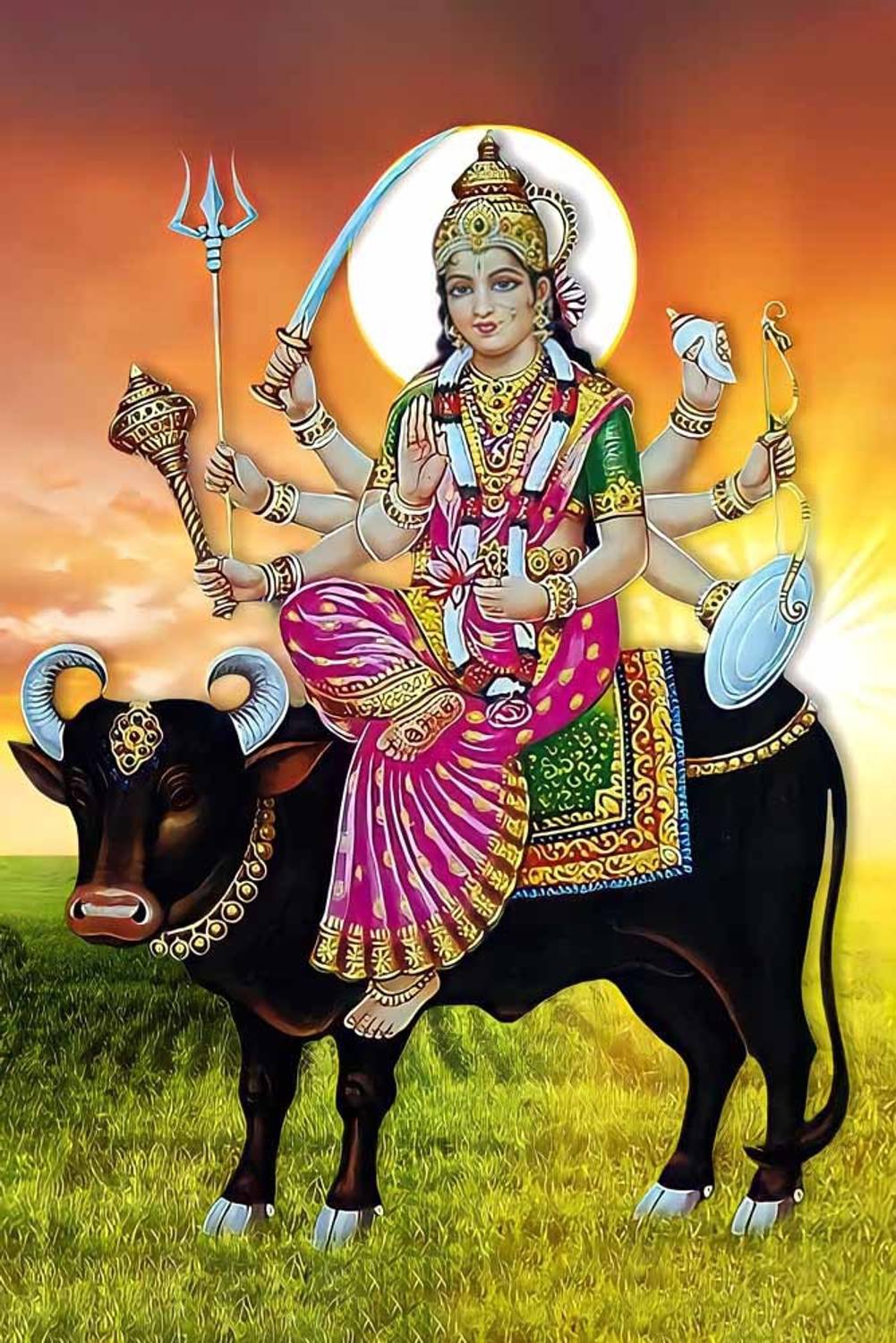 1001x1500 Goddess Vihat Maa Religious Waterproof Vinyl Sticker Poster.. (24 Inch X 18 Inch) Can3006 2 Fine Art Print