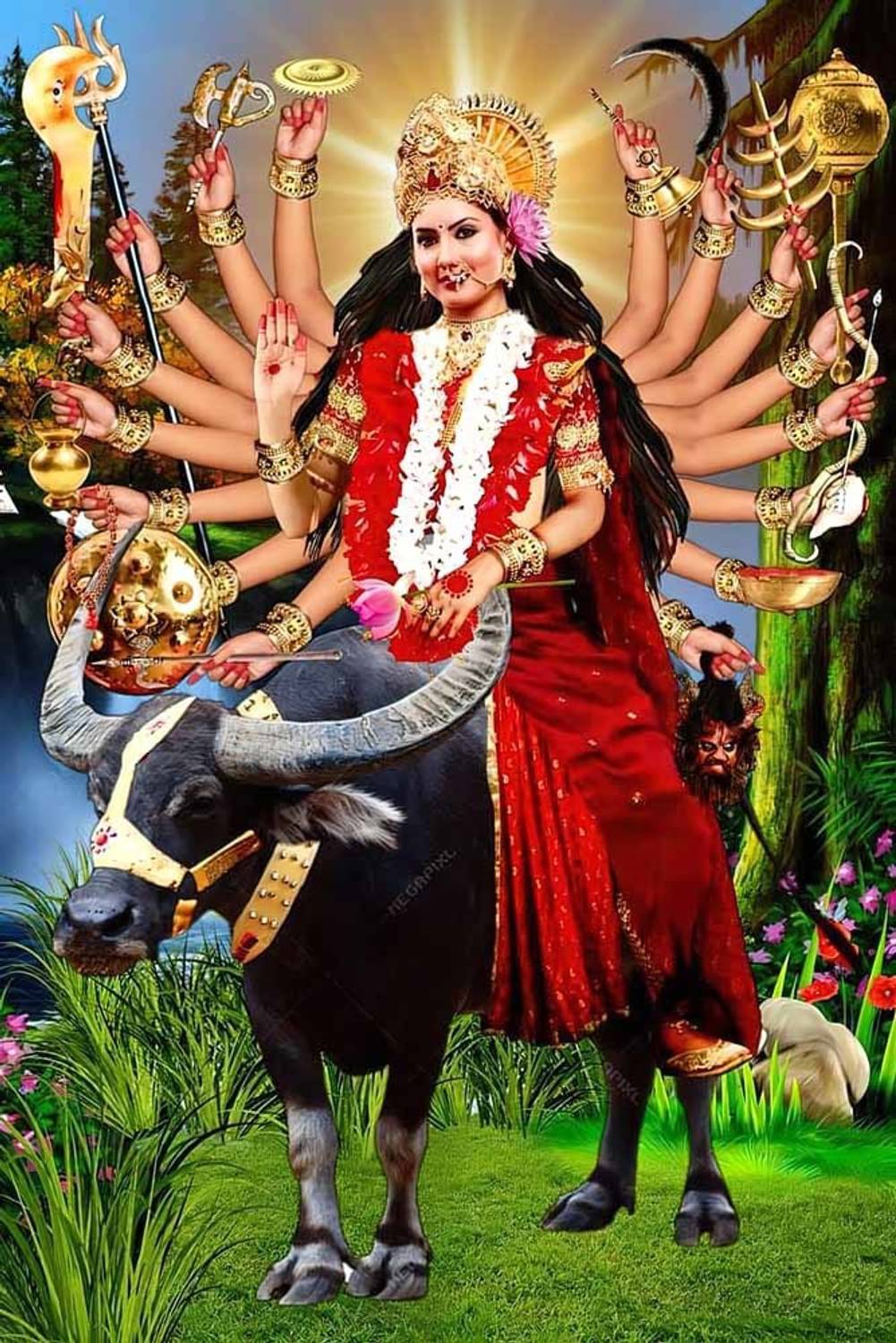 1001x1500 Goddess Vihat Maa Religious Waterproof Vinyl Sticker Poster.. (24 Inch X 36 Inch) Can3004 3 Fine Art Print Posters In India Art, Film, Design, Movie, Music, Nature And