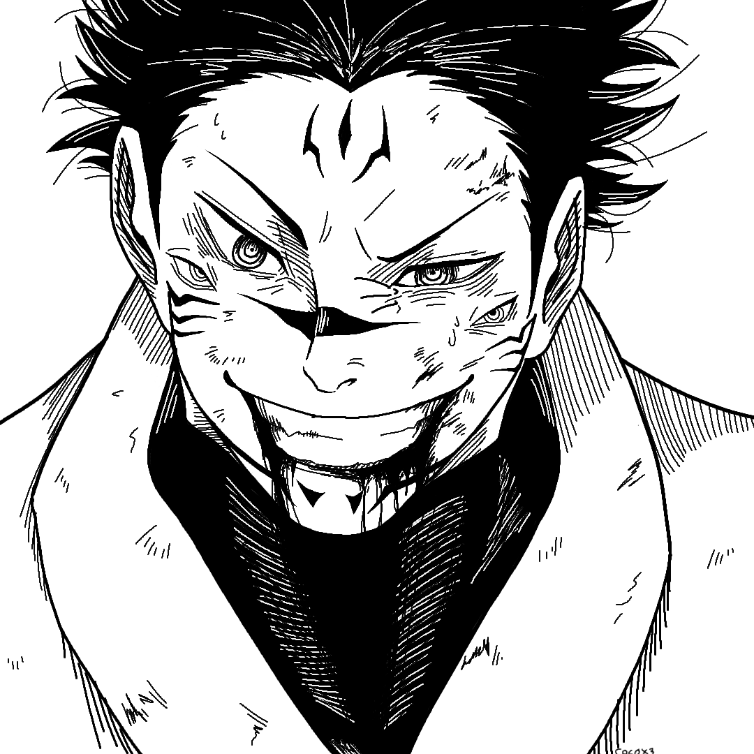 1080x1080 Decided to draw one of my favorite Sukuna panels from the latest chapters!