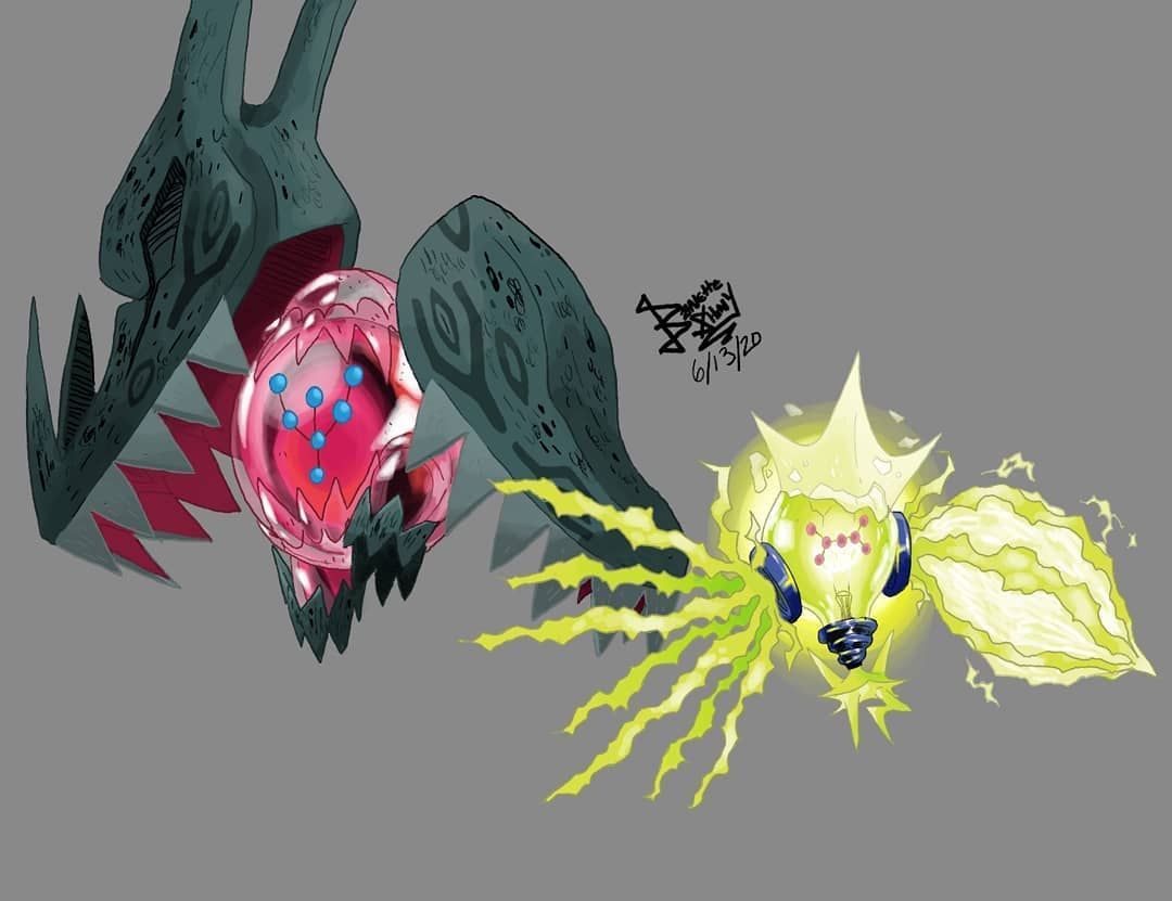 1080x831 Gigantamax galvantula. Regieleki and regidrago, Pokemon mega regigigas, Pokemon art