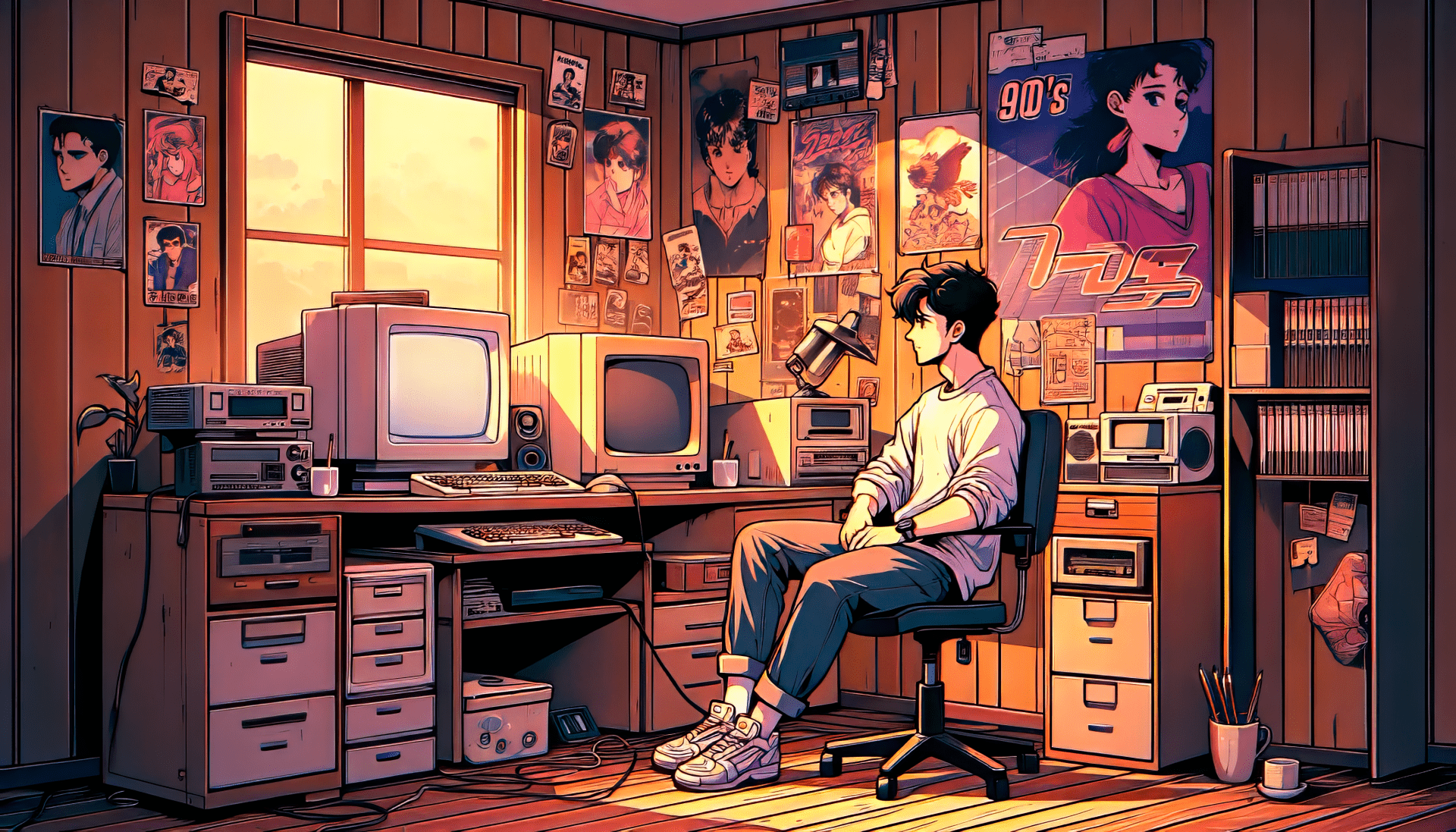 1920x1097 Anime Lofi Room HD Wallpaperx2048